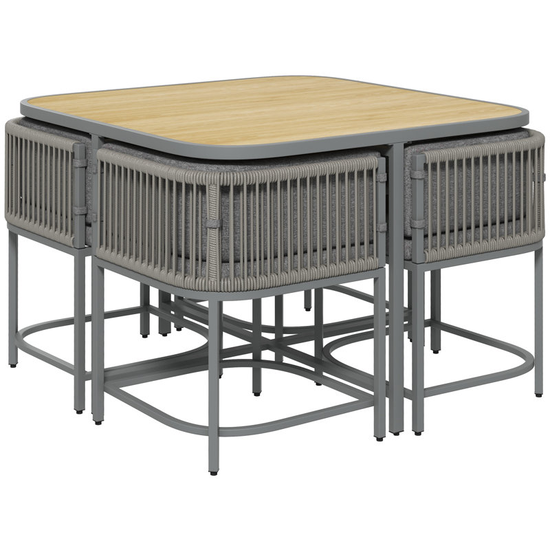 Randi 4 - Person Patio Dining Set with Square Table , Cushions Included