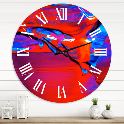 Oil on Canvas Textured Composition VIII - Modern wall clock