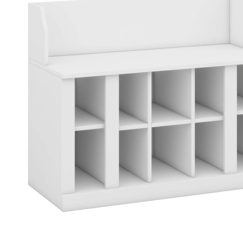 Shoe Storage Bench With Shelves And 4 Hooks, Hall Tree With Wall Mounted Coat Rack, Entryway Organizer For Hallway, Foyer