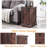 Farmhouse End Table With Charging Station, Wood Nightstand With Adjustable Storage Shelf & Barn Door-1034346929