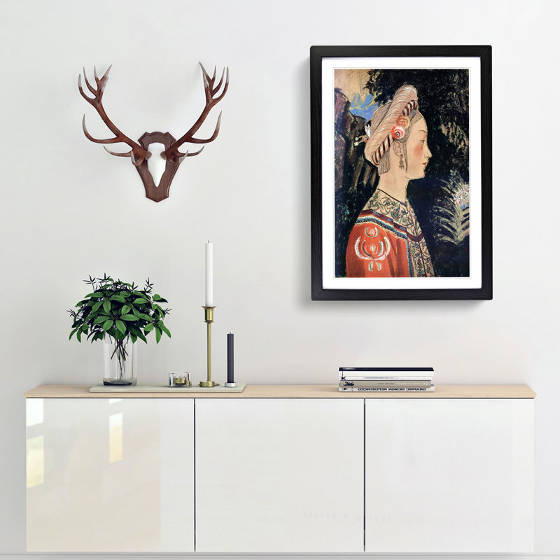 Kosenbi by Fujishima Takeji - Framed Print, 48cm H x 36cm W x 2cm D, Black Framed