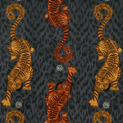Tigris Velvet - Flame Fabric