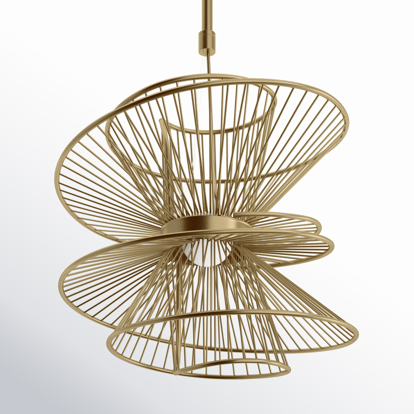 Kemi 2 Light LED Pendant, 19.75" H x 20" W x 20" D, Natural Aged Brass