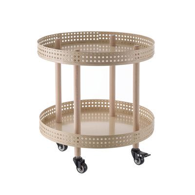 round double-layer metal cart
