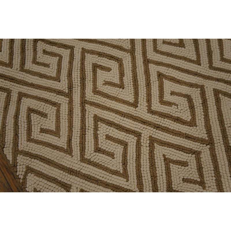Hand Hooked Wool Geometric Area Rug