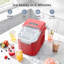 Machine à glaçons de comptoir Havato avec 2 tailles, machines à glaçons autonettoyantes, 26 lb / 24 heures, 8 cubes de glace prêts en 6 minutes pour la maison / cuisine / bar / fête / camping-111088701