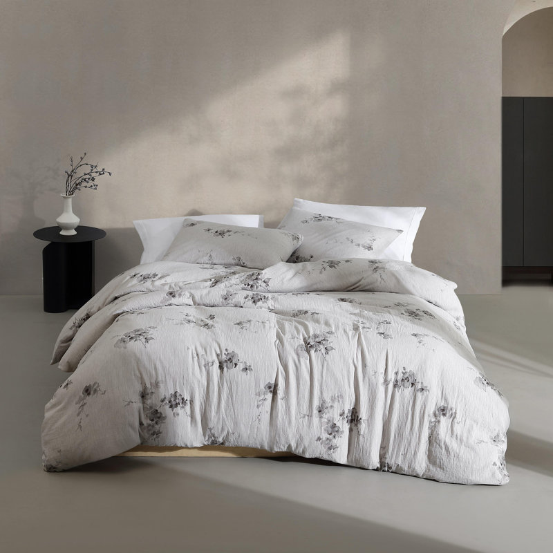 Calvin Klein Aquarelle Floral Cotton Duvet Cover Set, King Duvet + 2 King Shams