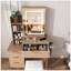 Bureau de coiffeuse moderne avec éclairage DEL, prise de courant et rangement-1310713029