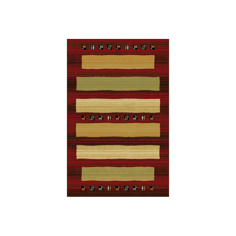 Tapis rouge / brun Marti, 10 pi x 13 pi