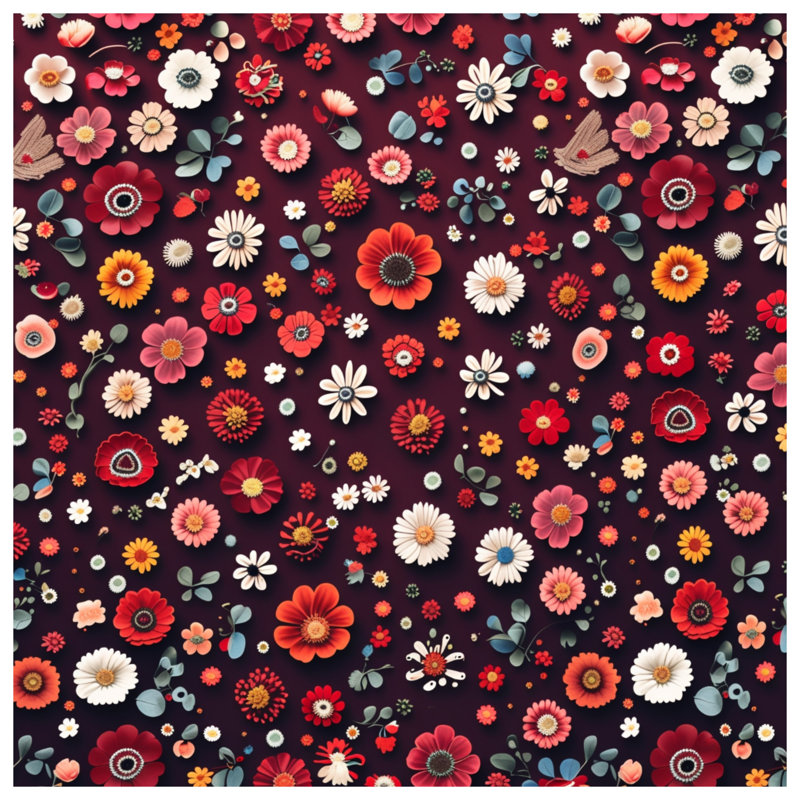Tapisserie florale - Décoration murale nature, H 50 po x l 60 po avec 4 œillets
