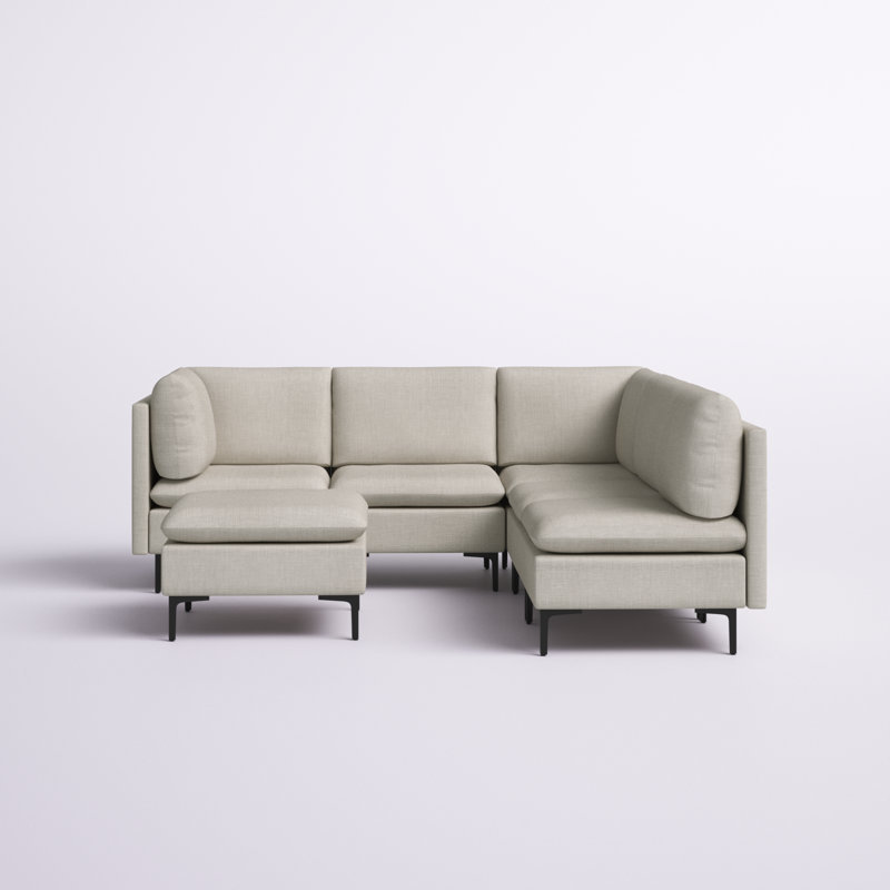 Avary Upholstered L-Shaped Sectional Reversible, Almond Linen