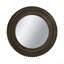 Miroir d'appoint rond noir et doré avec texture tissée