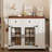   39.8"W Kitchen Cart With Drop Leaf ，Power Outlet, Kitchen Island On Wheels With  Storage Cabinet & Glass Doors