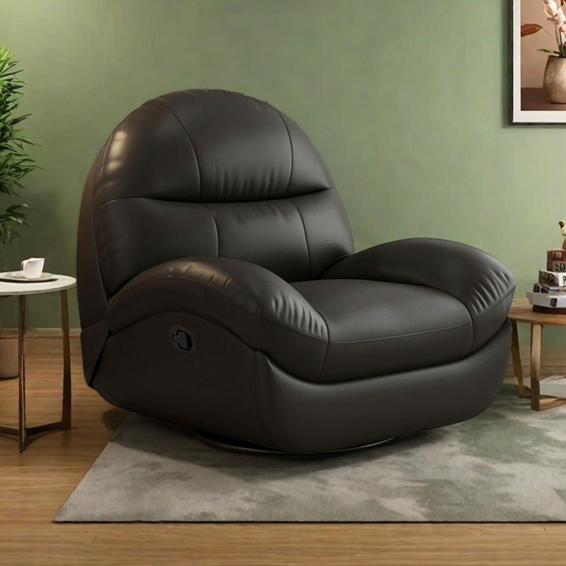 Multi-functional Single Recliner with Faux Leather, Black