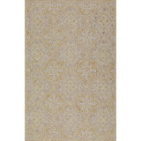 Rhodes Hand-Tufted Cut/Loop Pile Textured Medallions Wool Rug