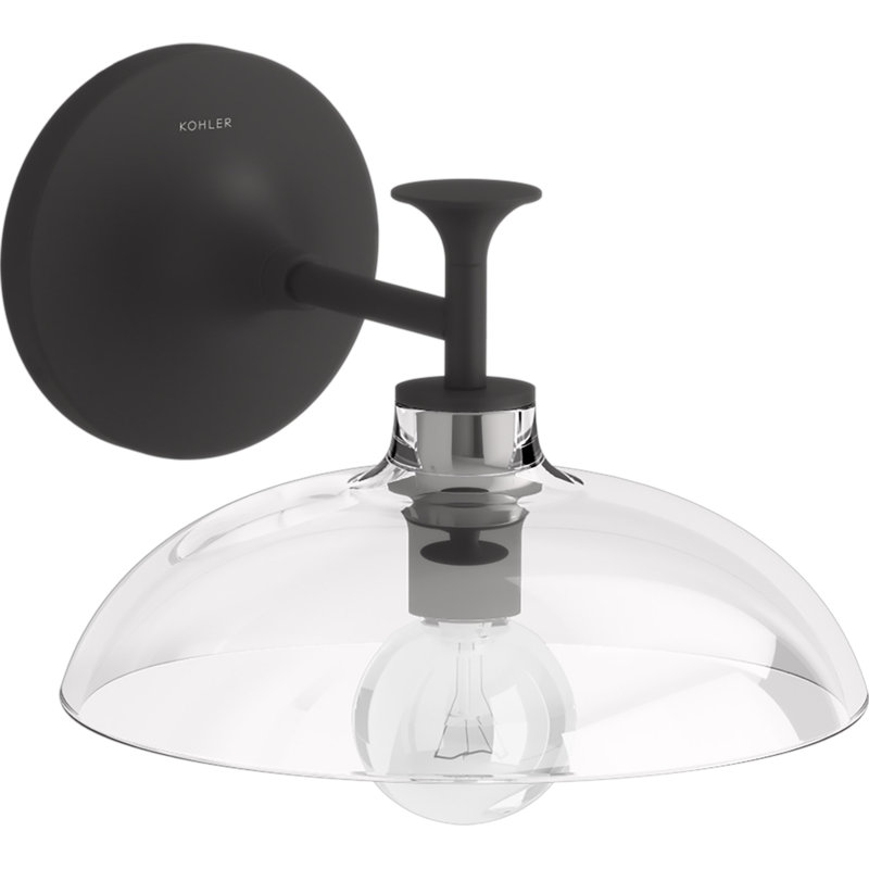 Tone 1 Light Indoor Bathroom Wall Sconce, UL Listed, Matte Black