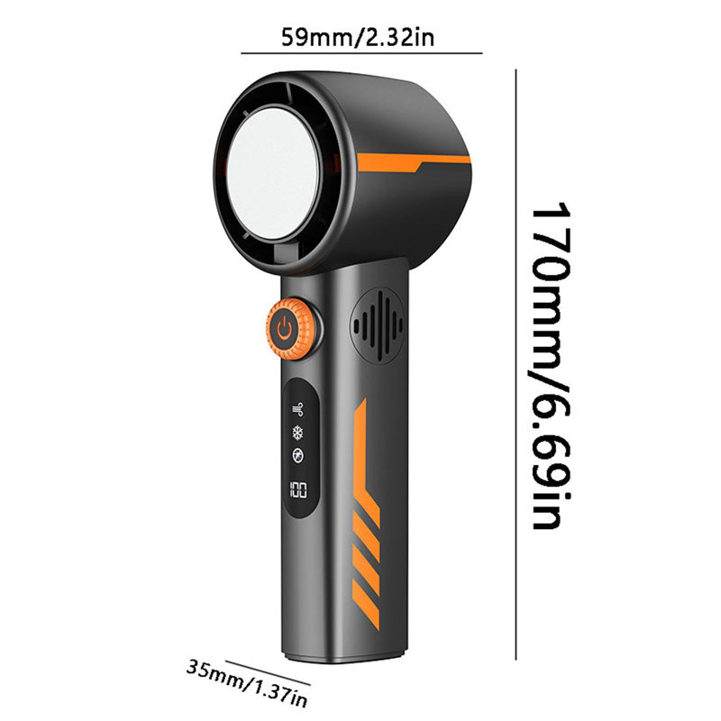 Petit ventilateur portatif à vitesse rapide de petite vitesse à affichage numérique de 100 kbndieu, Black