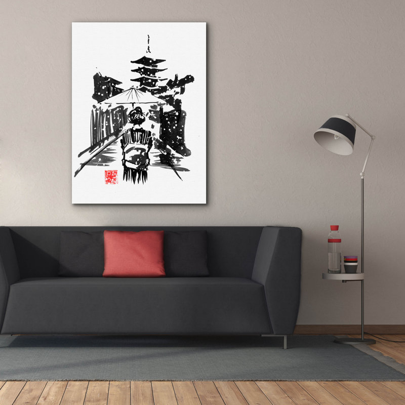 «Geisha In The Snow» par Pechane, H 54 po x l 40 po x P 1,5 po