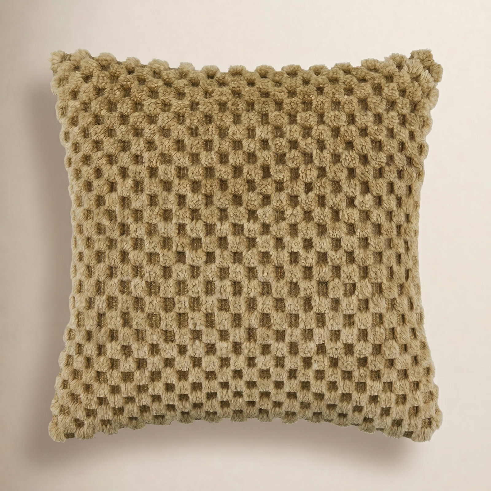 Cotton Pillow Cover, Tan, Square 18", Duck Down