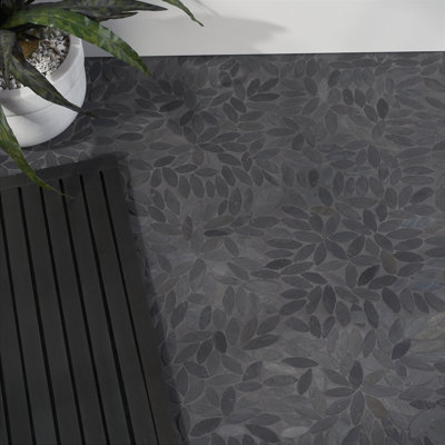 Picturesque Flower 11.81 in. x 11.81 in. Natural Stone Floor and Wall Mosaic Tile (0.97 Sq. Ft. / Each)