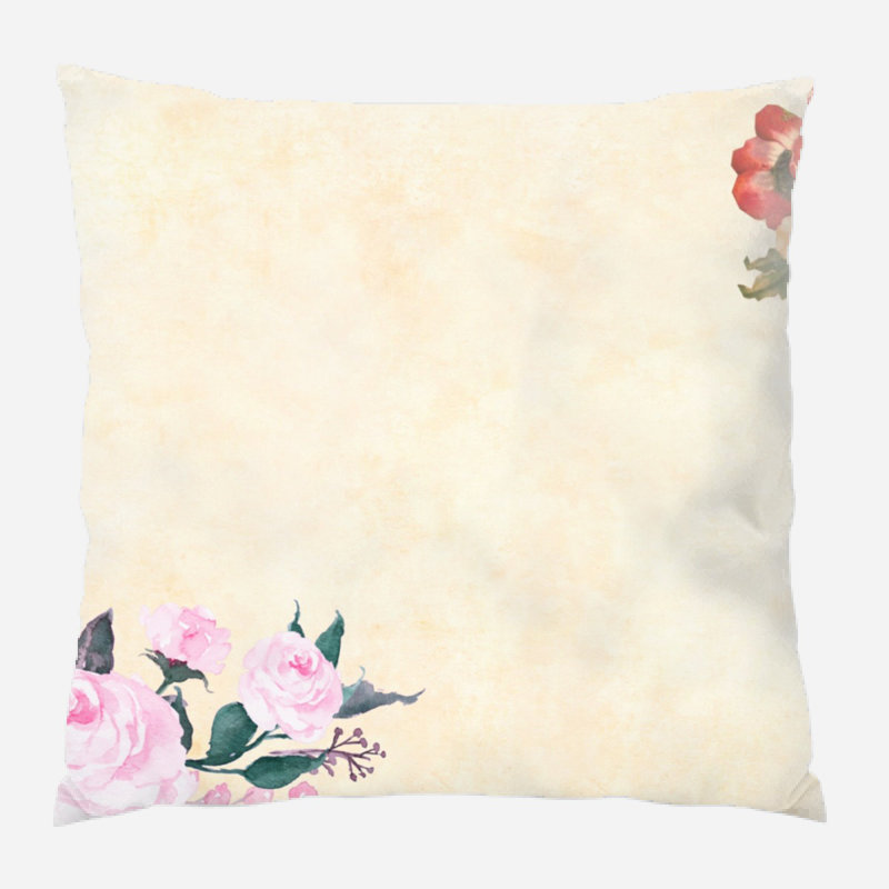Coussin décoratif fleur Wanda, Microsuède, Intérieur