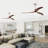 52" Solid Wood Blades Ceiling Fan With Light With Remote Control, Noiseless Reversible Motor, 6 Speed ,3 Color , For Patio Living Room, Bedroom, Indoor.(Stain Nickel + Walnut )-763222157-763222192