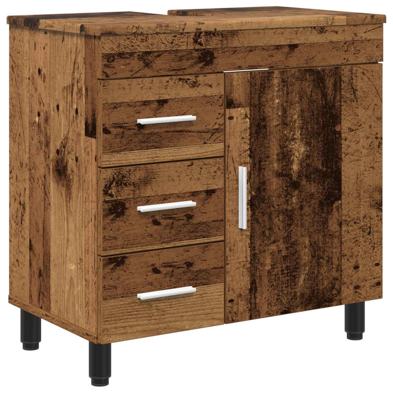 60cm Bathroom Vanity Base Only, Old Wood