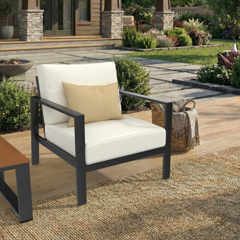 Donnely Sunbrella® Outdoor Deep Seating Louge Chair Cushion, Sunbrella® Canvas Natural, 24" W x 24" D