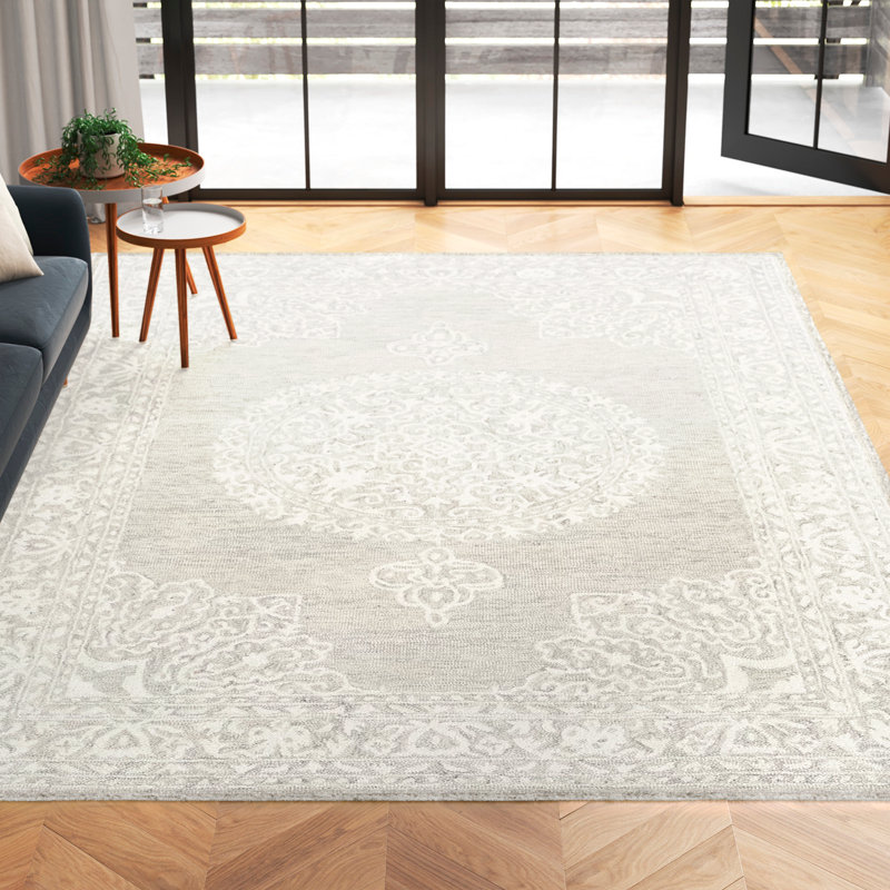 Tapis en laine touffeté à la main, Rectangle 8 pi 10 po x 12 pi
