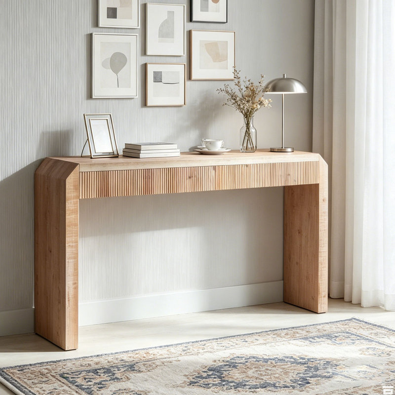 Console rustique en bois avec tiroir