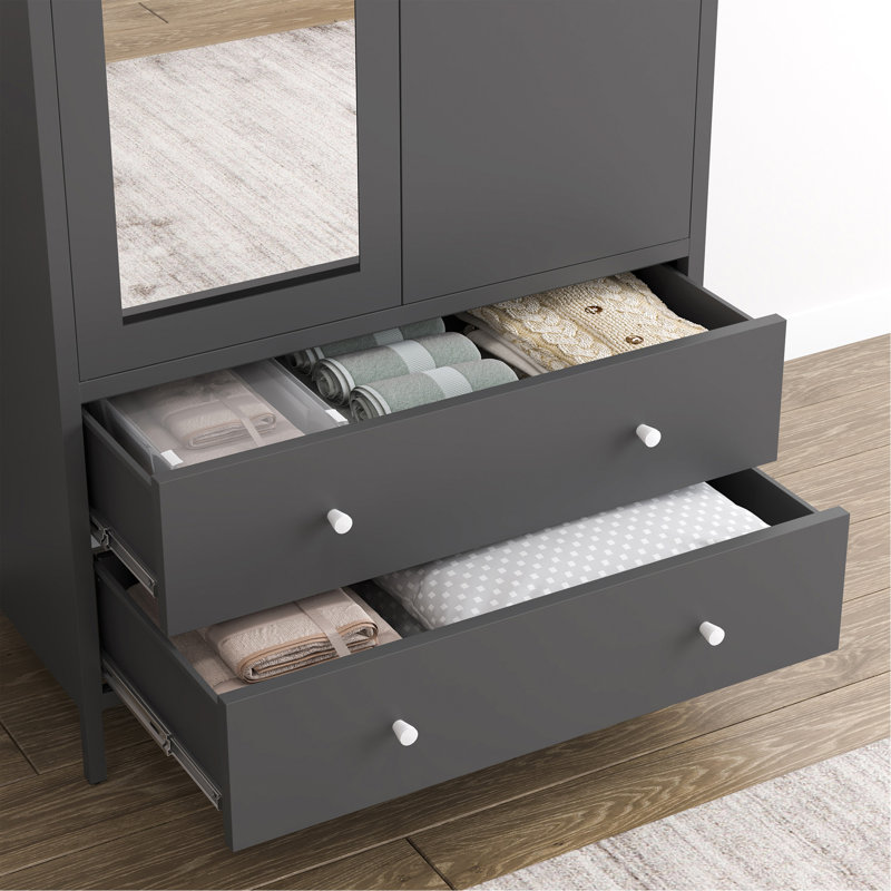 Versatile Metal Wardrobe With Multiple Storage Options For Organized Clothing