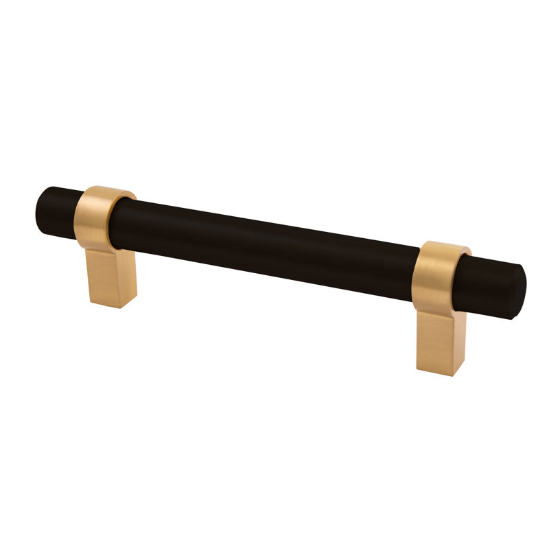 Emery Matte Black and Satin Gold Modern Bar Pull Set