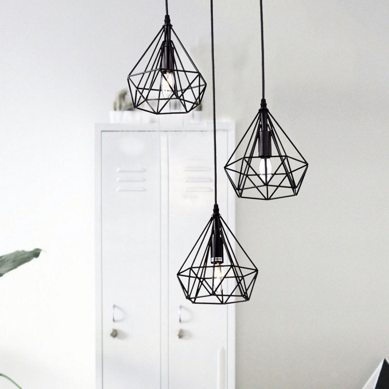 Luminaire suspendu géométrique 3 lumières grappe Breedlove