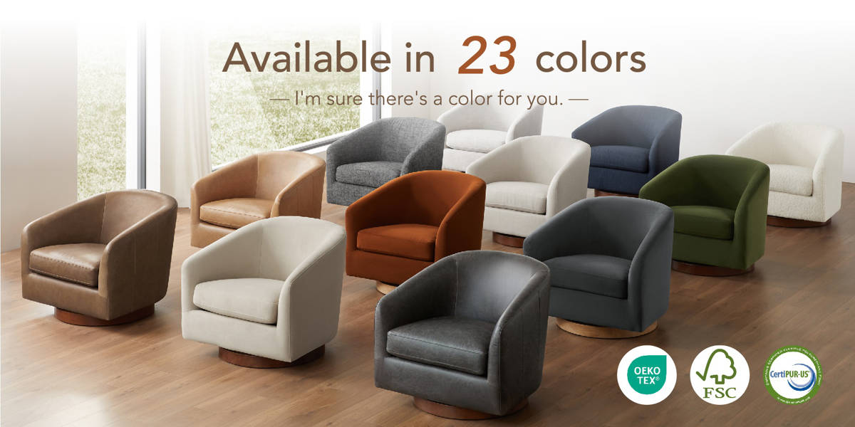 Bennett Upholstered Swivel Barrel Chair (Set of 2)