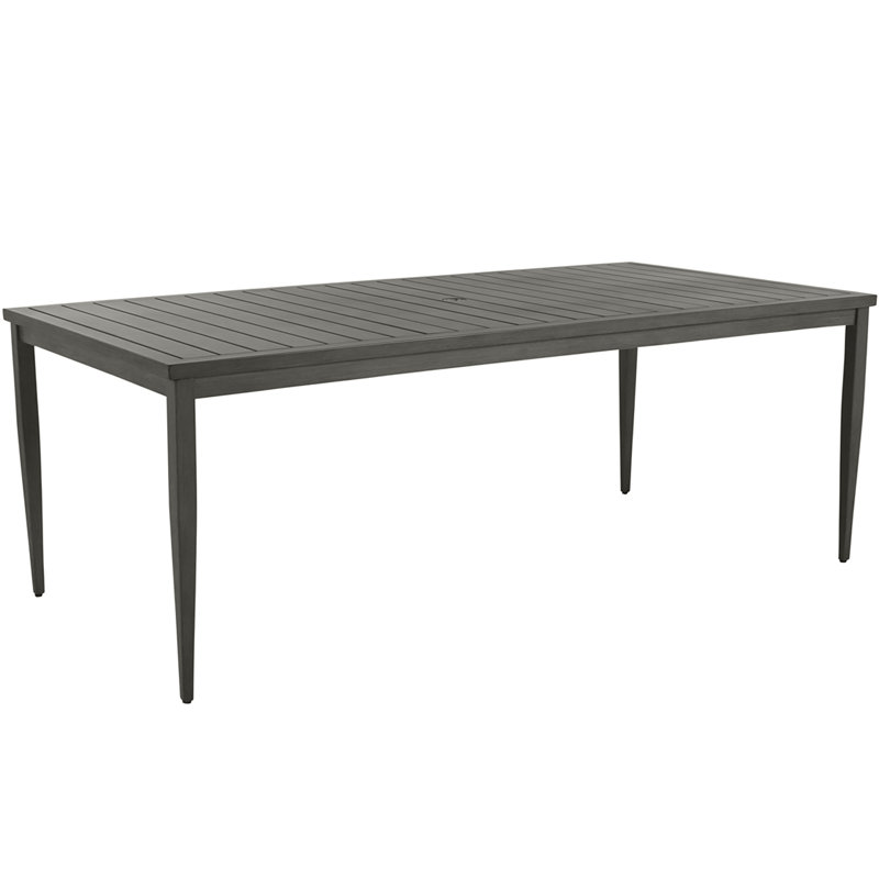 Brookings Wrought Aluminum Dining Table, Slate Gray