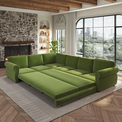 Canapé modulaire en L avec lit escamotable