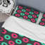 Motif de cercles roses et verts - Ensemble de housse de couette abstrait - Microfibre de polyester-1646700240