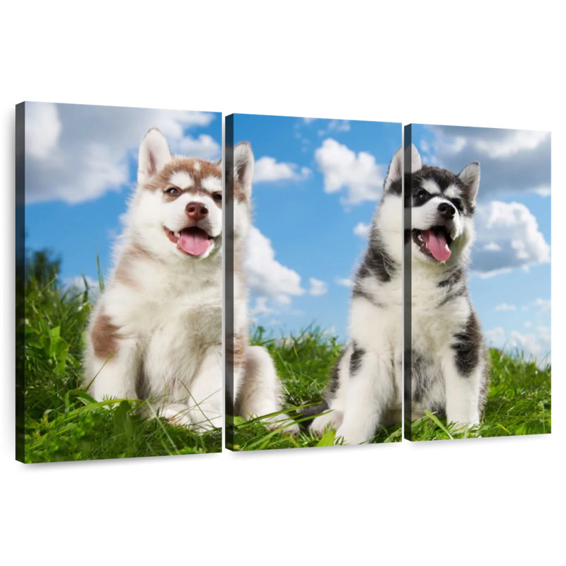 Husky Babies, 42" H x 65" W