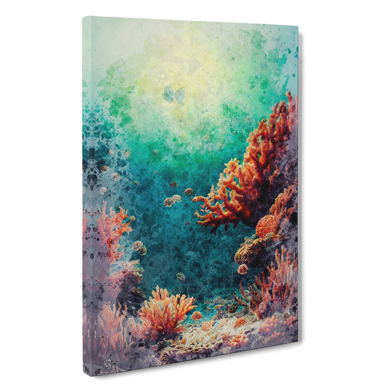 Beautiful Coral Reef - No Frame Print on Canvas, 50cm H x 35cm W x 3cm D