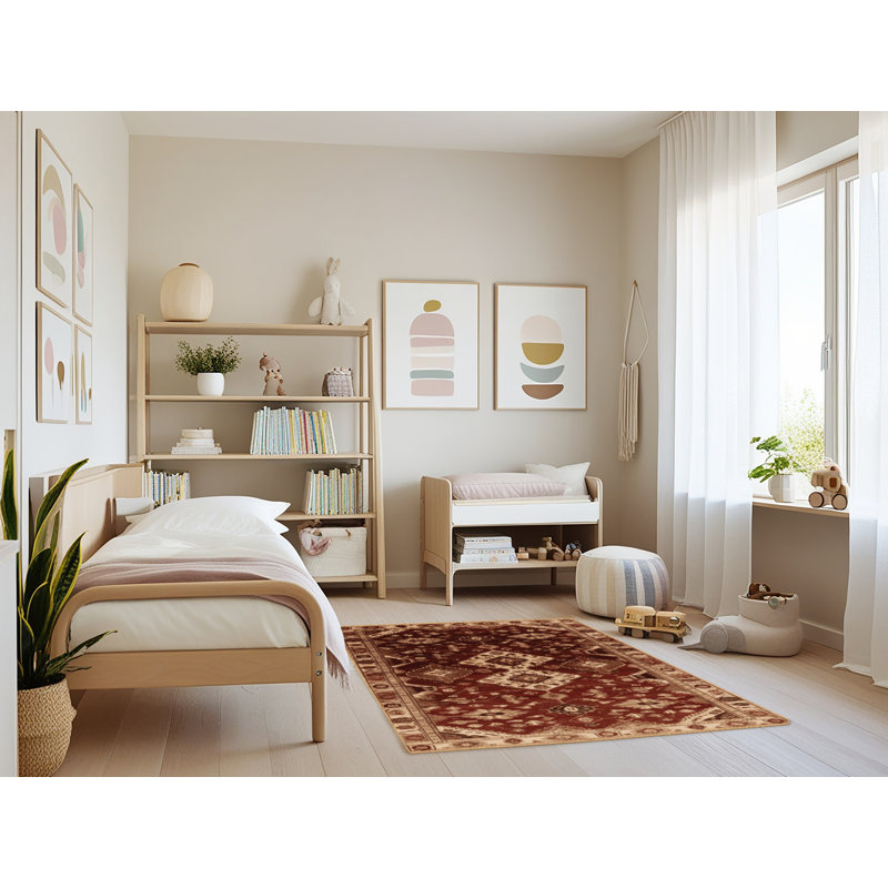Tapis brun lavable à la machine, Rectangulaire 3 pi x 5 pi