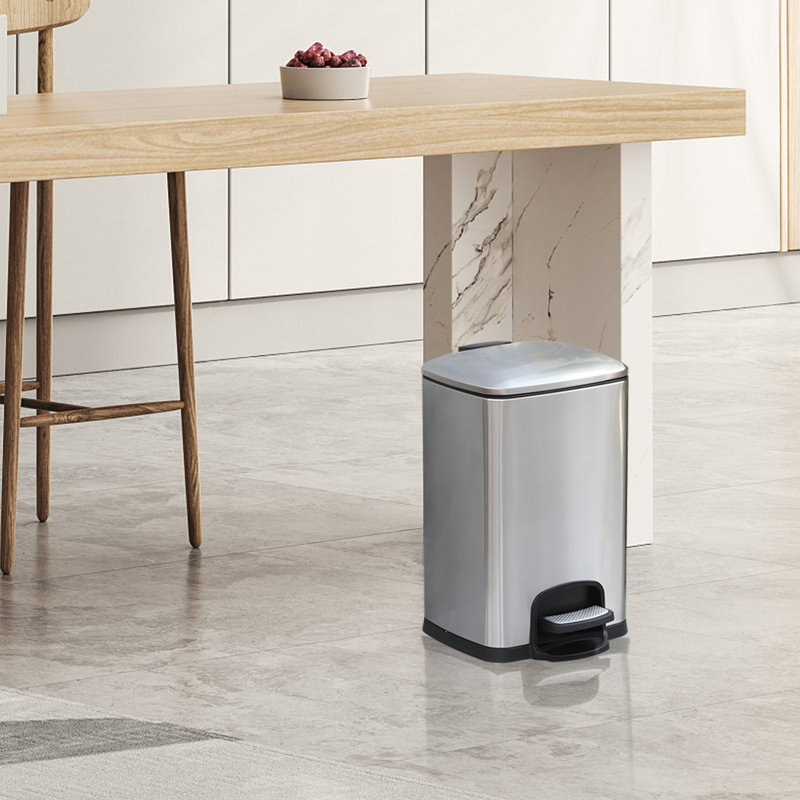 Poubelle ouverte en acier inoxydable 1,09 gallons