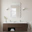 Miroir de salle de bain suspendu rectangulaire ondulé 20 po x 30 po, pour chambre à coucher, salle de bain, salon, miroir de meuble-lavabo mural en verre pour hall d'entrée, blanc-129619214