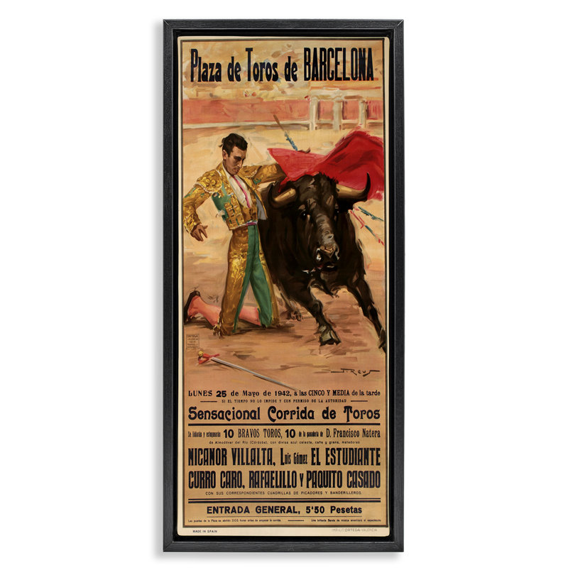 "Classic Rodeo", affiche par Marcus Jules, H 25 po x l 11 po, Cadre flottant noir de jais