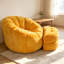 Fauteuil à billes Fluffy ound avec repose-pieds, canapé-lit très confortable-1021310383
