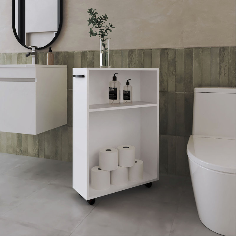 Chariot de rangement roulant, conception compacte et polyvalente pour faciliter l'organisation de la salle de bain et de la maison