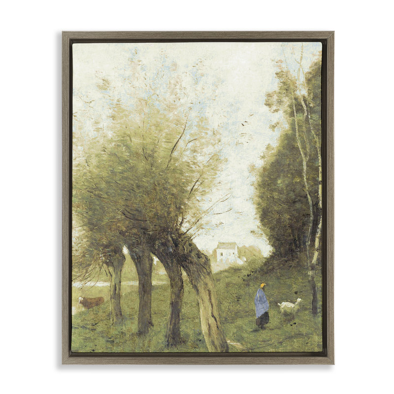 Cadre flottant rétro avec des animaux, design par Leah Straatsma, H 21 po x l 17 po, Cadre flottant orme Montalcino