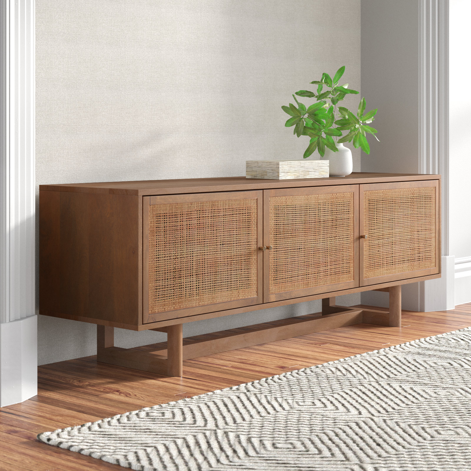Cinna 65" Mango Media Console, Medium Brown