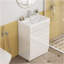 Ensemble de meuble-lavabo 24 po avec lavabo, meuble 2 portes, avec tablette, conception sans poignée, lavabo en céramique à bordure épaisse unique, charnière à système de fermeture en douceur, assemblage facile, blanc brillant