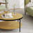 Sidney Round Coffee Table With 2-Tier Storage Shelves For Living Room-2061494277