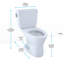 Drake® Two-Piece Elongated Dual Flush 1.6 and 0.8 GPF Universal Height Dynamax Tornado Flush® Toilet For 10 Inch Rough-In With CEFIONTET® With Toilet Seat, Wax Ring and Toilet Mounting Bolts
